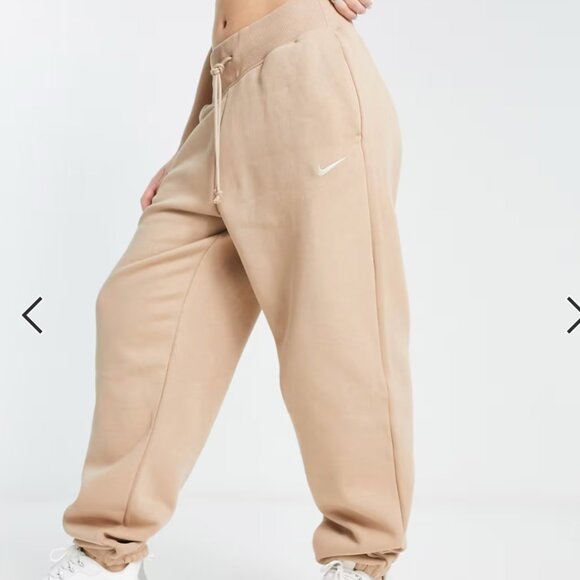 Nike Phoenix Fleece joggers Tan Size XXS Baggy Drawstring - Picture 1 of 10